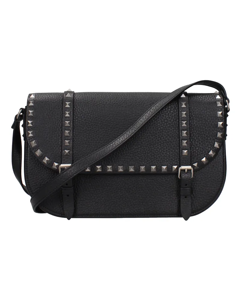 Valentino Garavani Herrens Umhängetaschen aus schwarzem Leder -