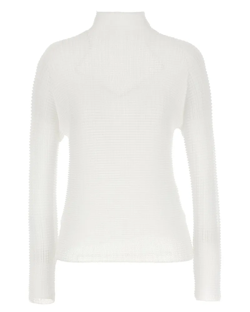 Issey Miyake Wollfalten 56' Bluse White