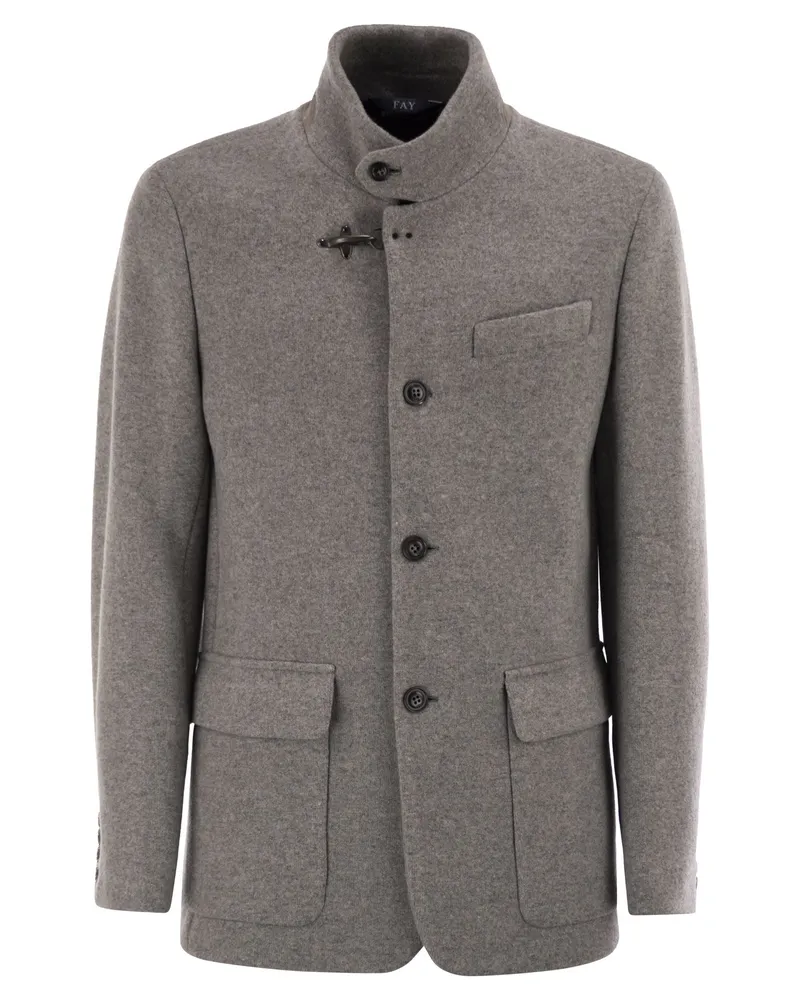 Fay Woll Erbsenmantel Grey