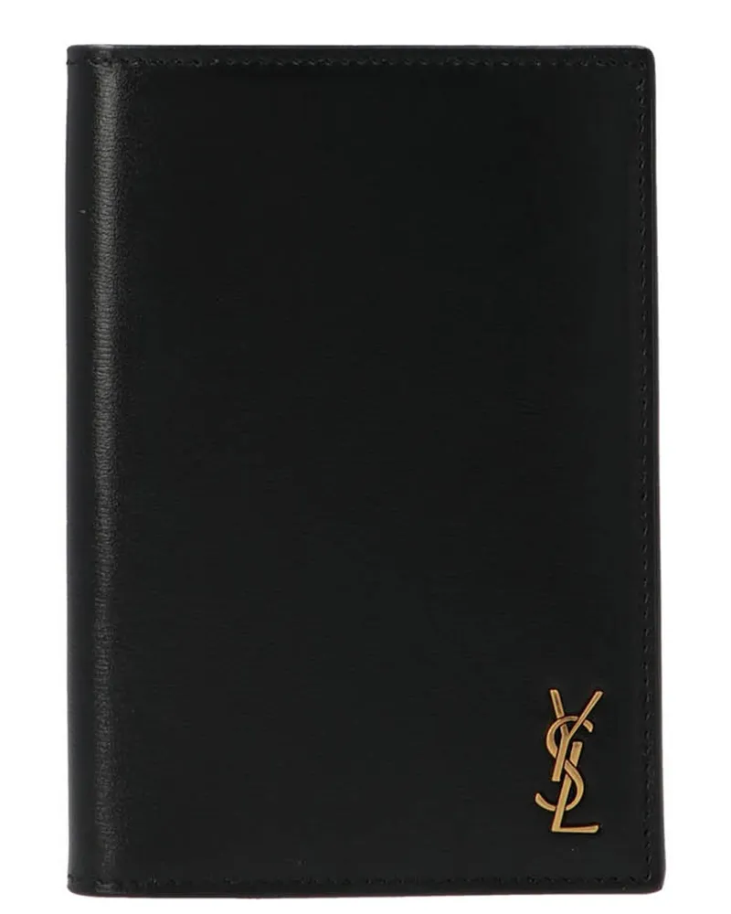Saint Laurent Monogramm Passhalter Schwarz
