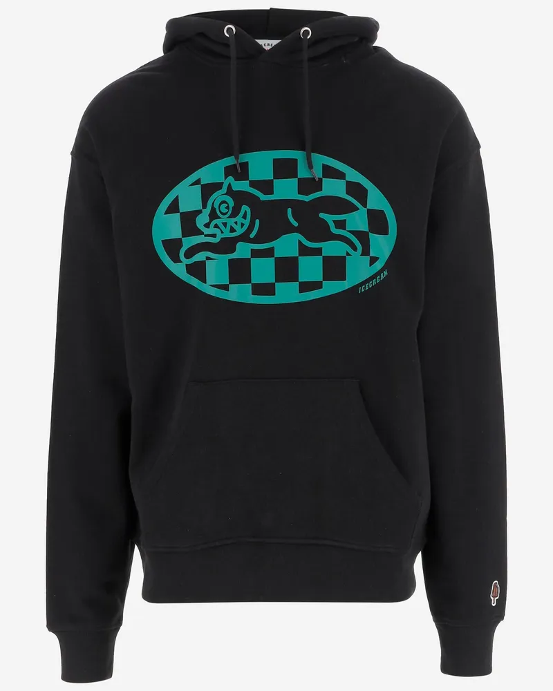ICECREAM Eiscreme Baumwoll -Sweatshirt mit Logo Black