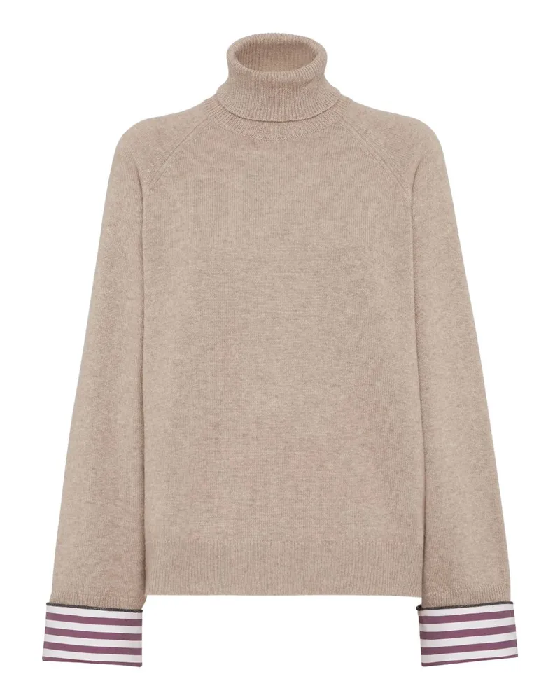 Brunello Cucinelli Kaschmirschildkrötenhalspullover Brown