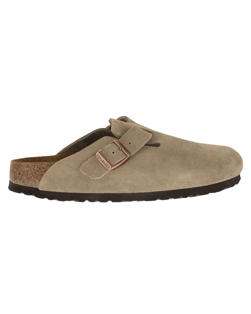 Birkenstock Boston Wildleder Sabot Sand