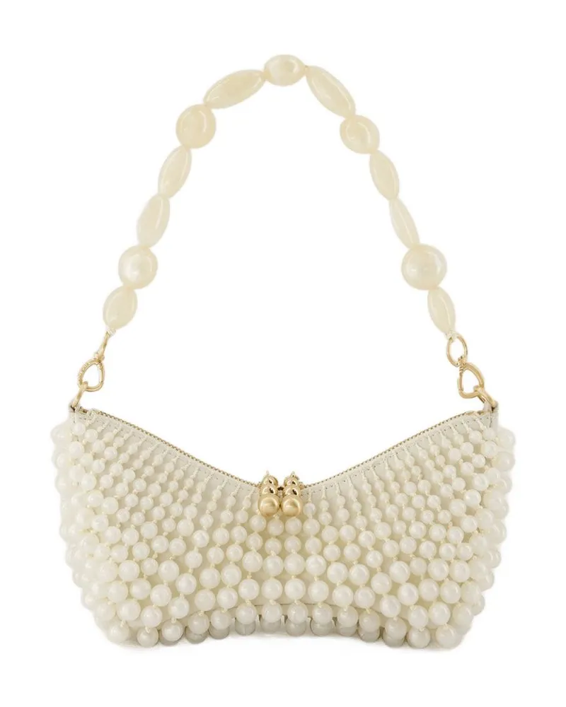 Cult Gaia Mercier Clutch  Synthetik Weiß Elfenbein