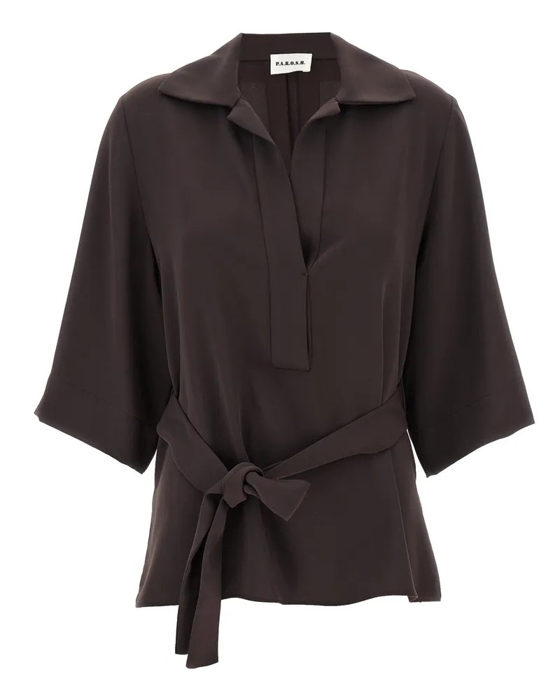 P.A.R.O.S.H. Bluse 'Strumpf Brown