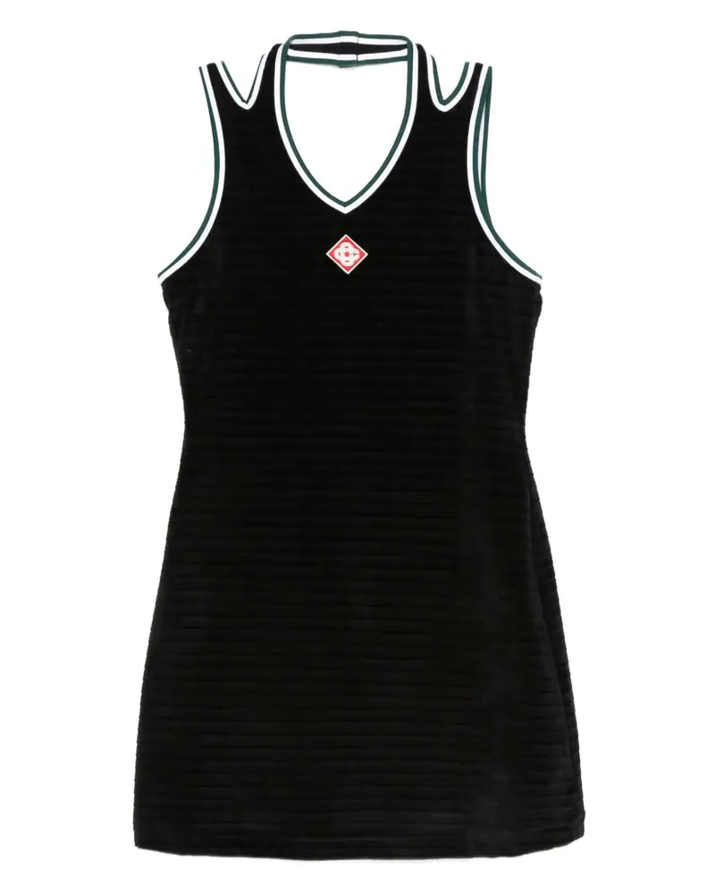Casablanca Paris ärmelloses geripptes Kleid Black