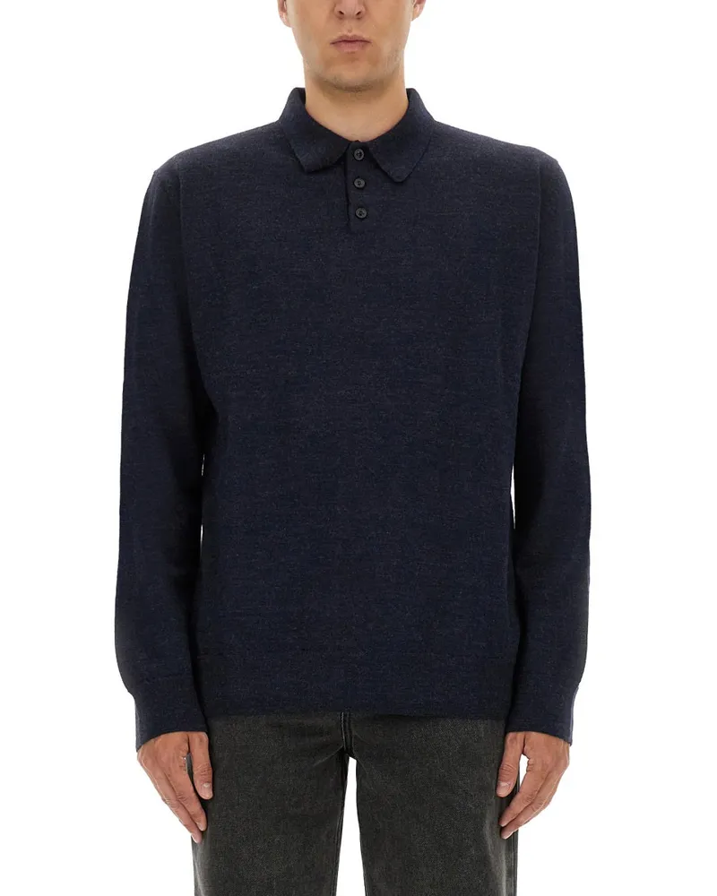 Maison Margiela Wool Polo Blue