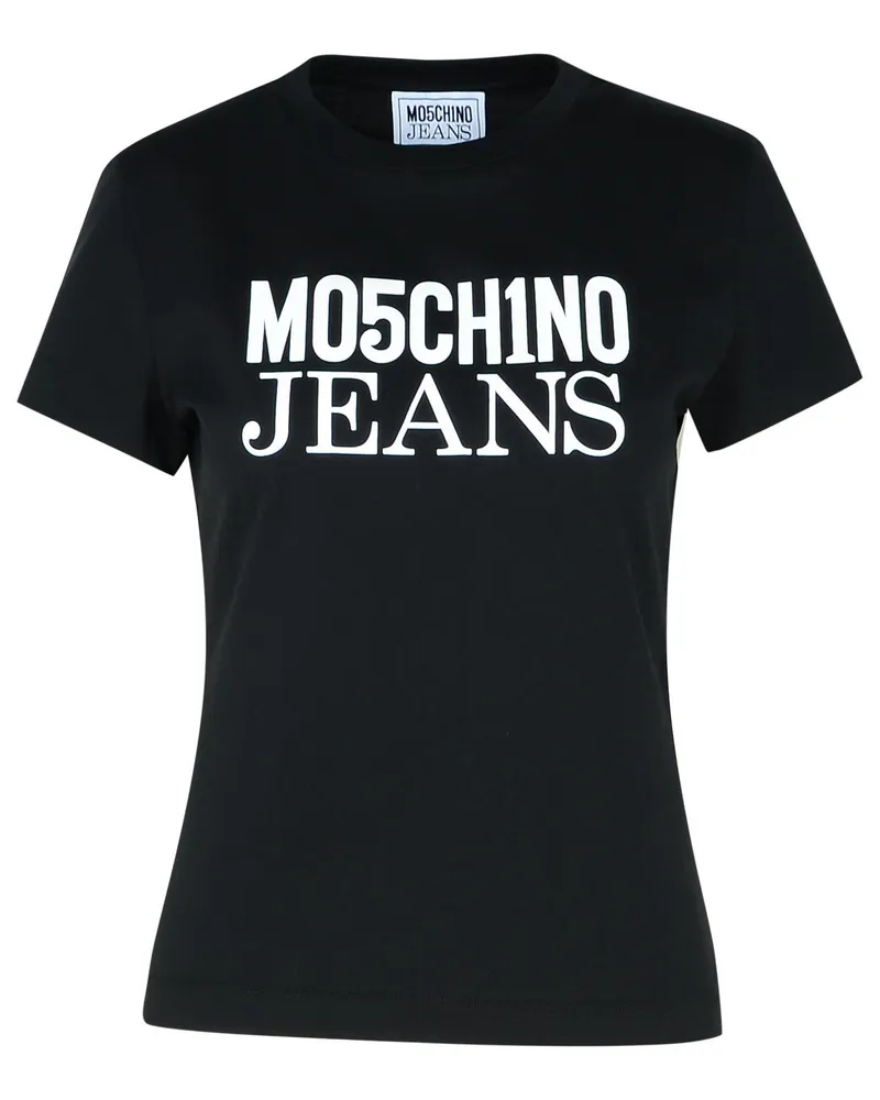 Moschino schwarzes Baumwoll -T -Shirt Black