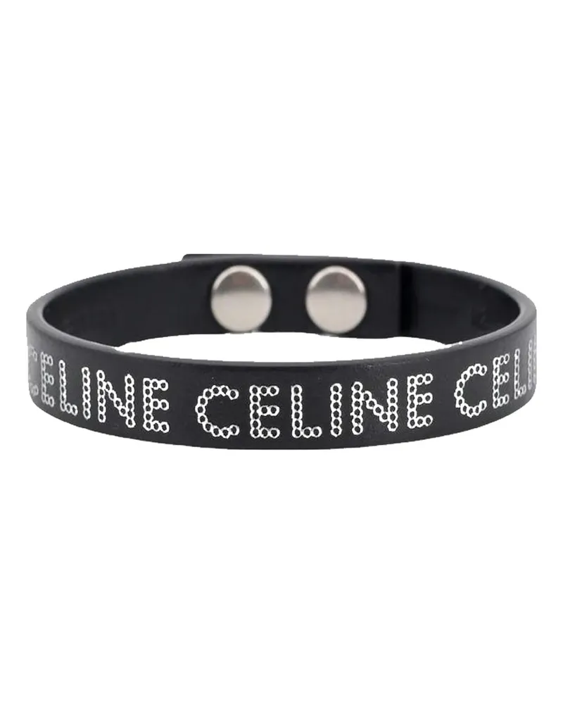 Celine Leder -Logo -Armband Black