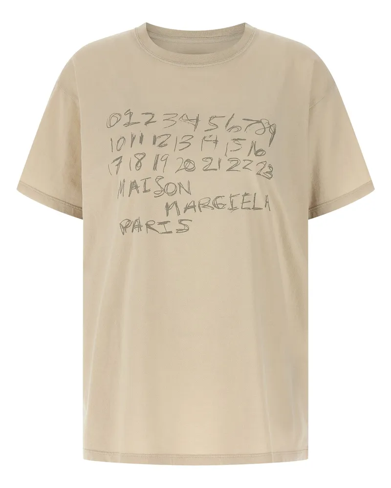 Maison Margiela Bedrucktes T-Shirt von Beige