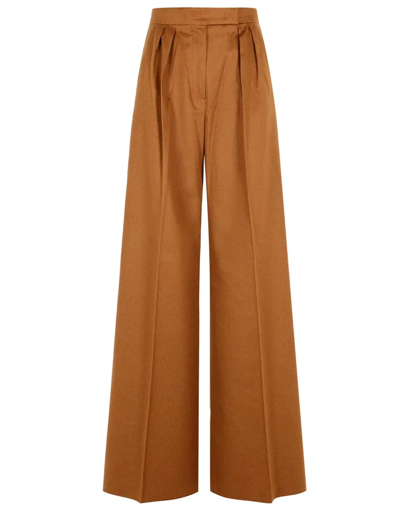 Max Mara Borneo 1234' breite Kamel -Lear -Hosen Brown