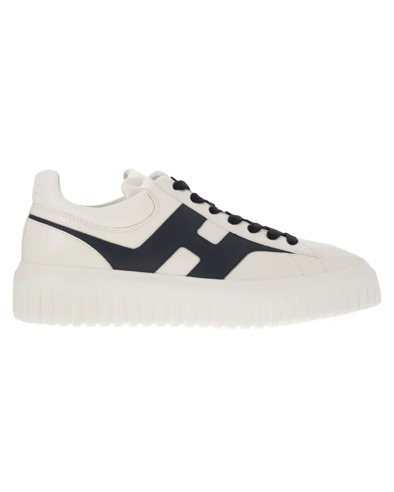 Hogan H Stripes Leder Trainer mit Seite H White