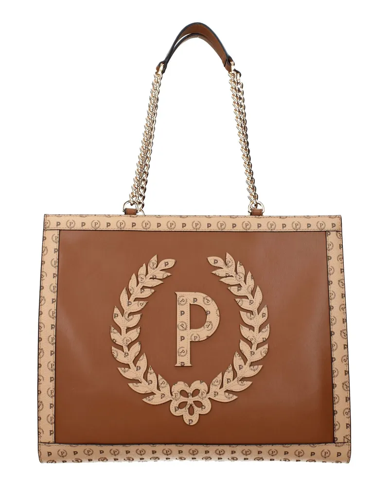 Pollini Damens Umhängetaschen Polyurethan Braun/Creme -