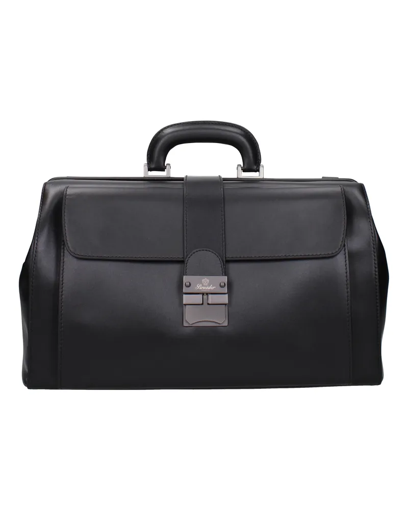 Pineider Herrens Handtaschen aus schwarzem Leder -