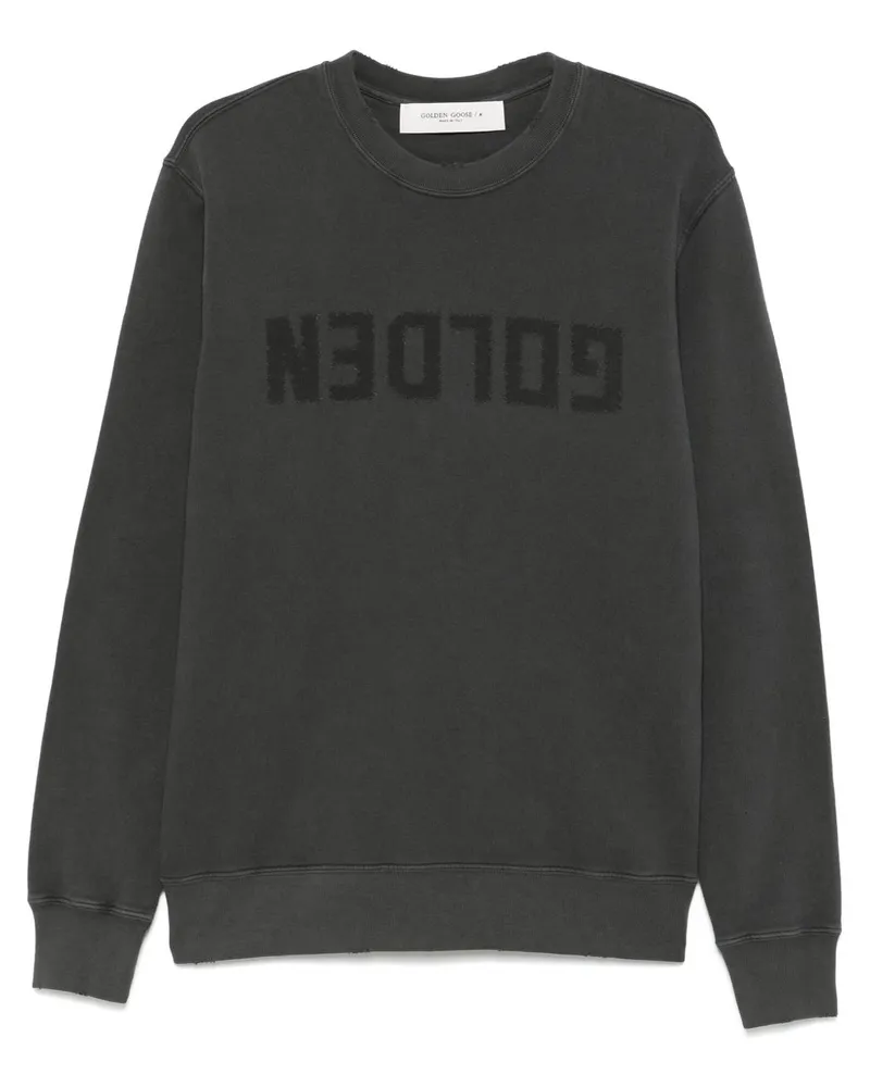 Golden Goose Logo Baumwoll -Sweatshirt Grey