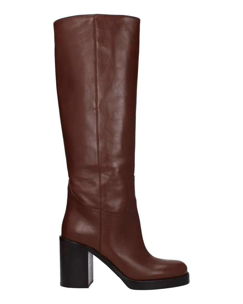 Prada Boots Frauen Leder braun/Cognac -