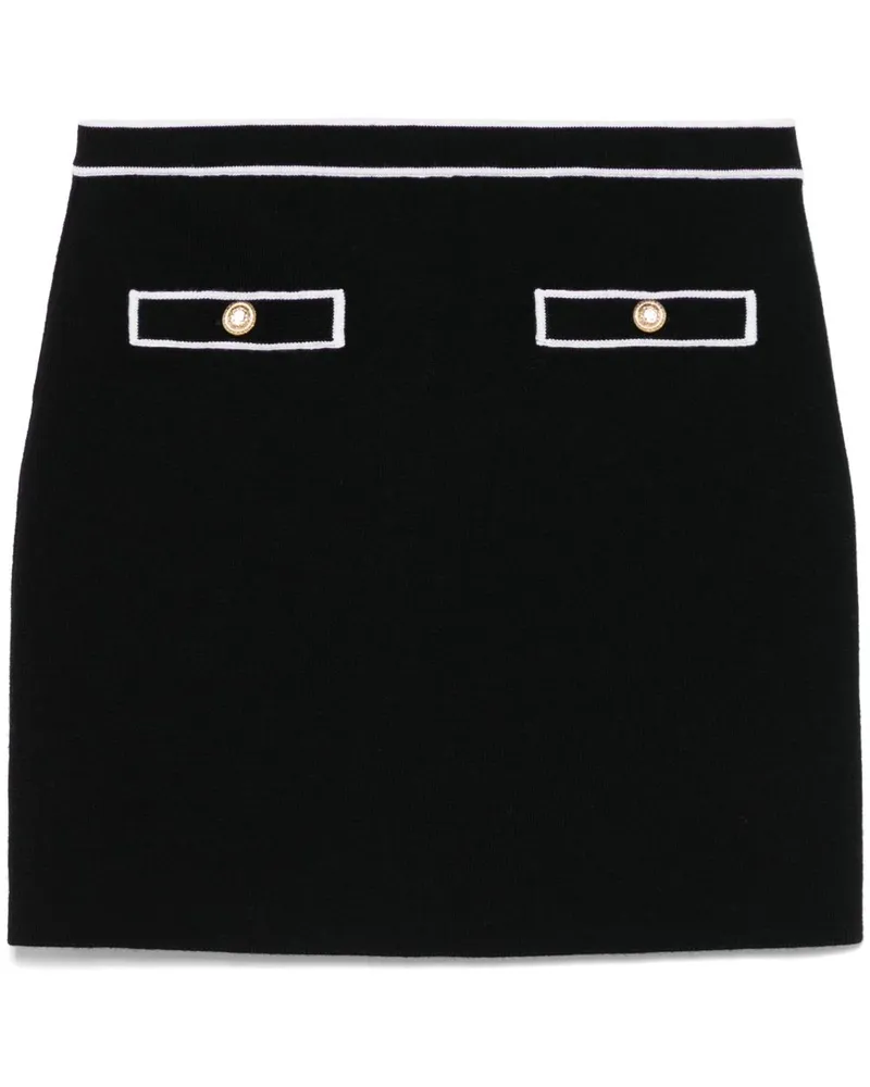 Alice + Olivia Cotton Minirock Black