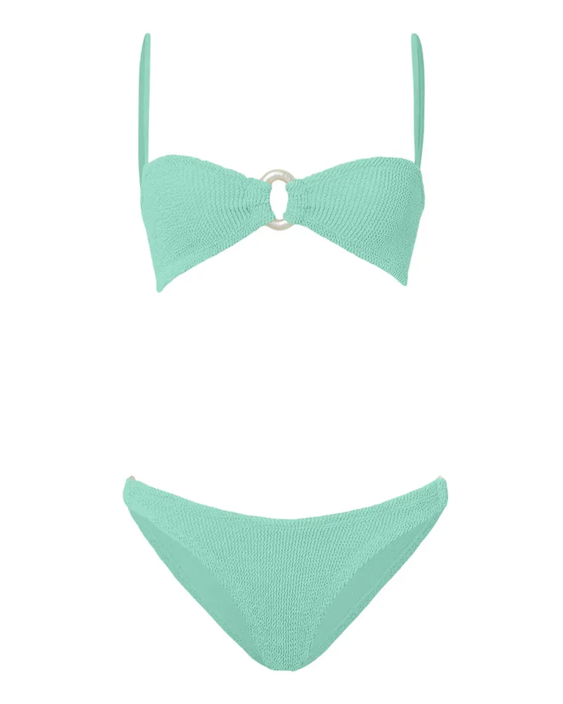 Hunza G Misty Bikini mit Perlenkreis Lilac Metallic