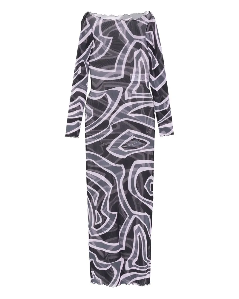 Emilio Pucci gedrucktes Maxikleid Black