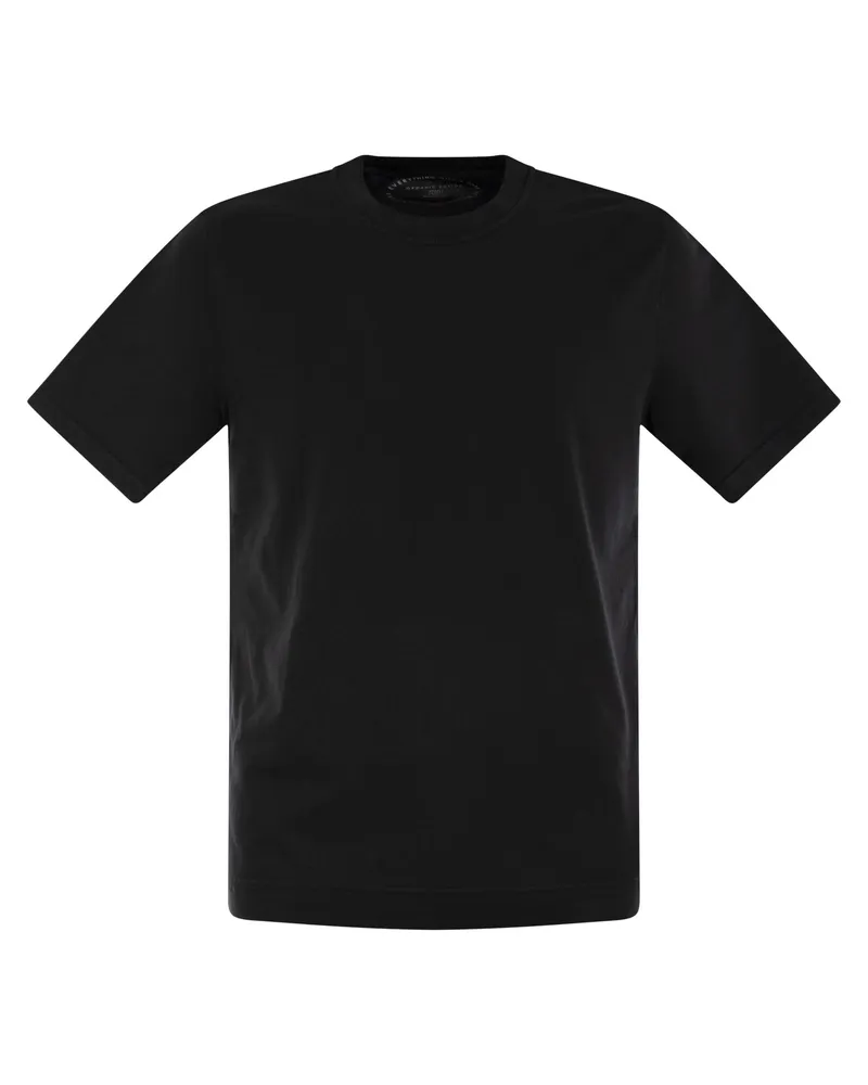 Fedeli kurzärmeligte Baumwoll -T -Shirt Black