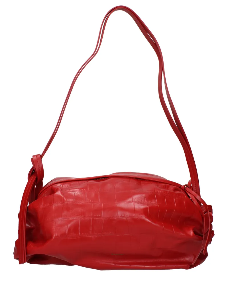 Jil Sander Damens Rote Leder-Umhängetasche -