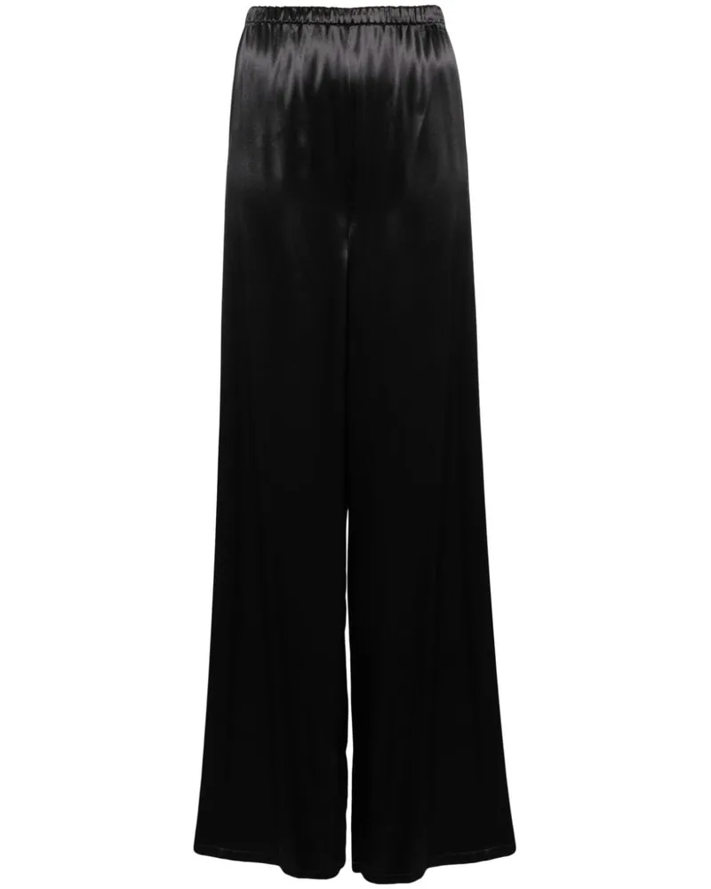 Ferragamo Satin -Weitbeinhose Black