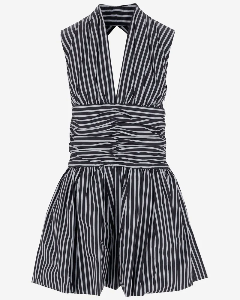 Patou Mini -Kleid mit offenem Rücken in Baumwollpoplin Blue