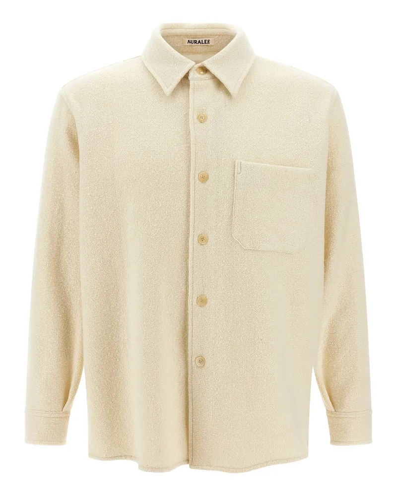 AURALEE Overshirt Tweed Homesupn Beige