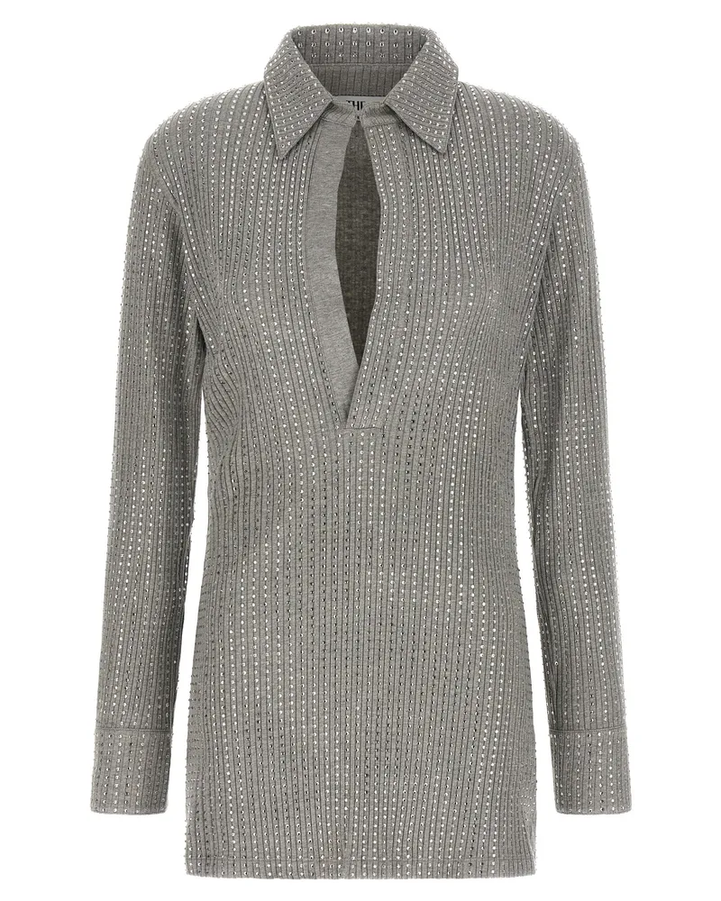 ATTICO Das Attico -Strasskleid Gray