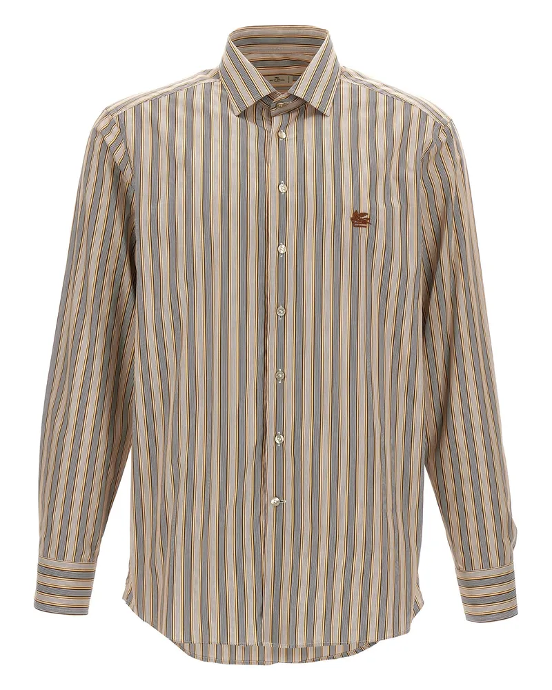 Etro Logo Stickhemd Multicolor