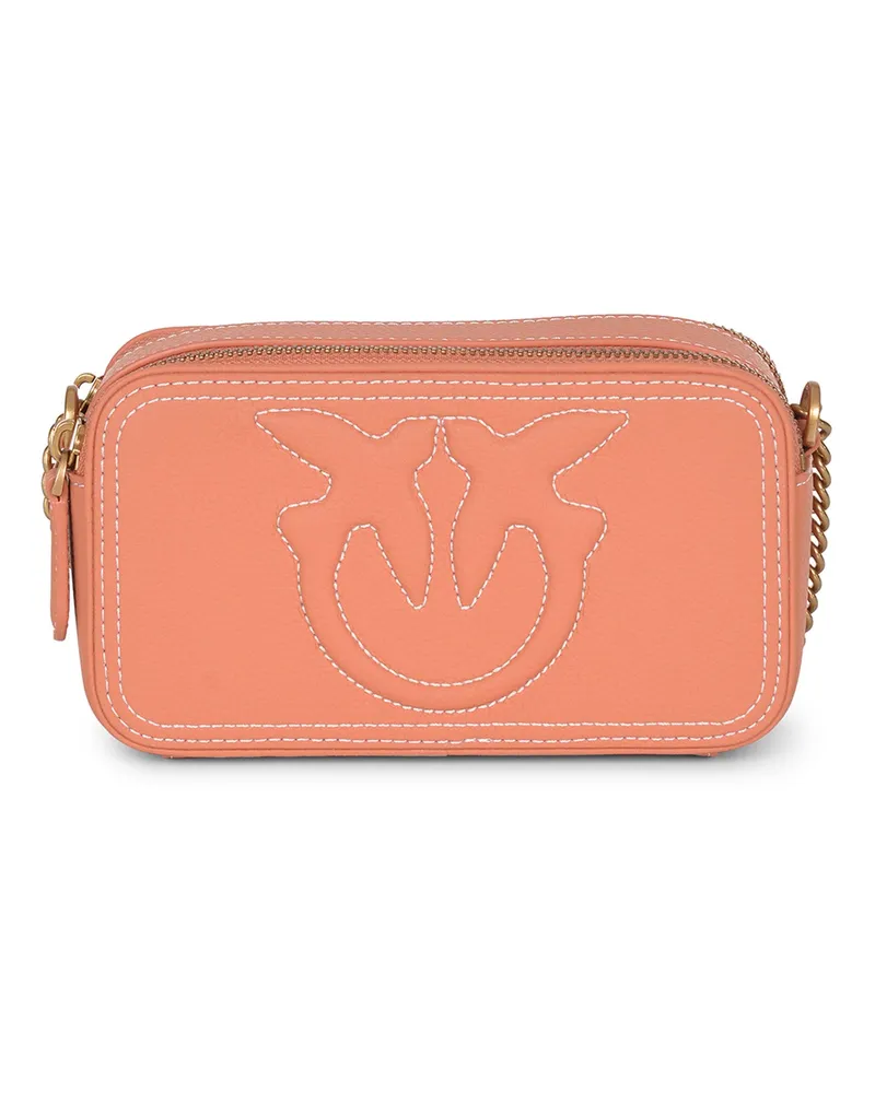 Pinko Carrie Camera' Tasche aus geprägter Leder Pink