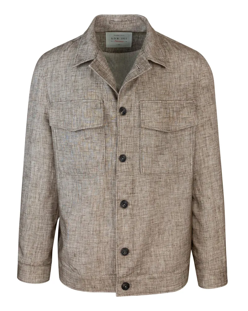 Luigi Bianchi Mantova Overshirt Beige Non Trattata Brown