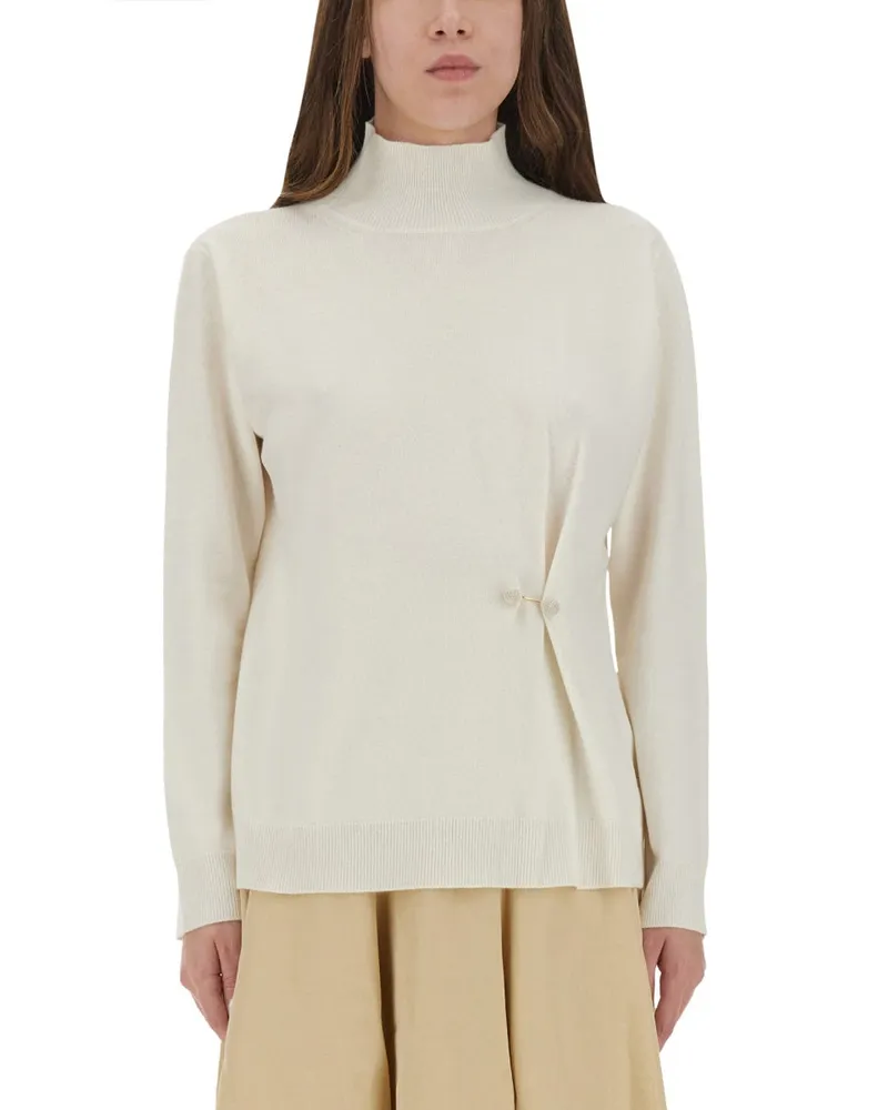 Fabiana Filippi Wolle, Seide und Kaschmirpullover Ivory
