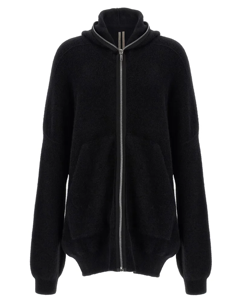 Rick Owens Woll-Cardigan mit Kapuze Black