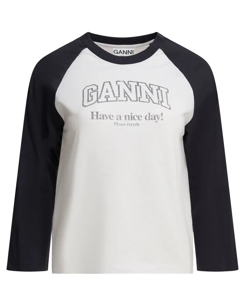Ganni Baseball“ T-Shirt White