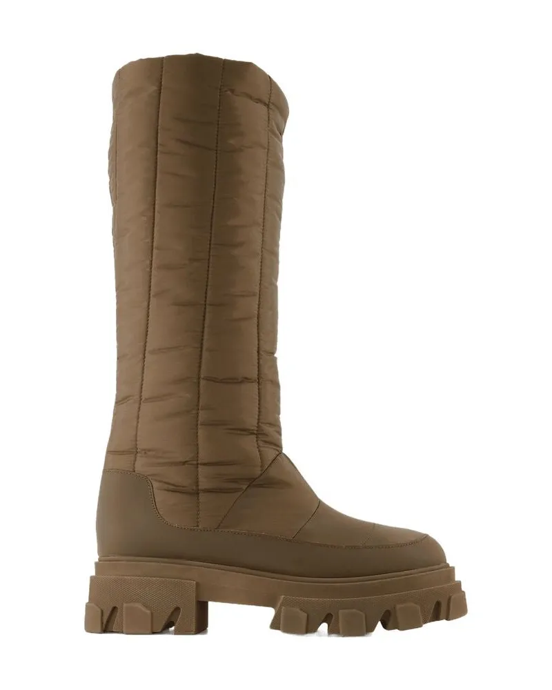 Gia Borghini Hohe Puffstiefel in Khaki Poly Khaki
