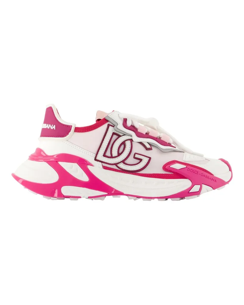 Dolce & Gabbana Turnschuhe schnell  Leder weiß/rosa White