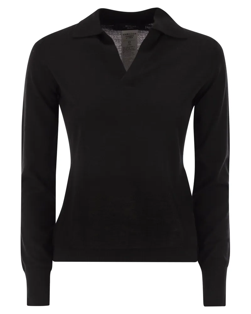 Weekend Max Mara Cappa Poloshirt aus Wolle und Kaschmir Black