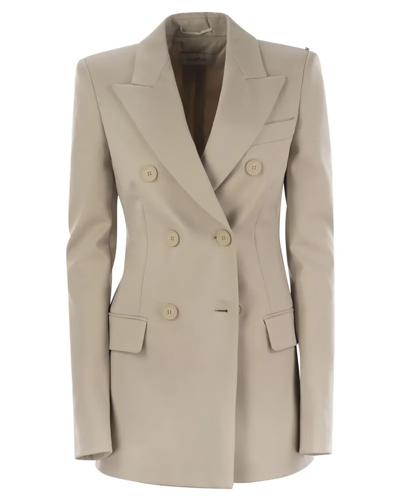 SPORTMAX Frizzo Scuba Jersey Blazer Turtledove