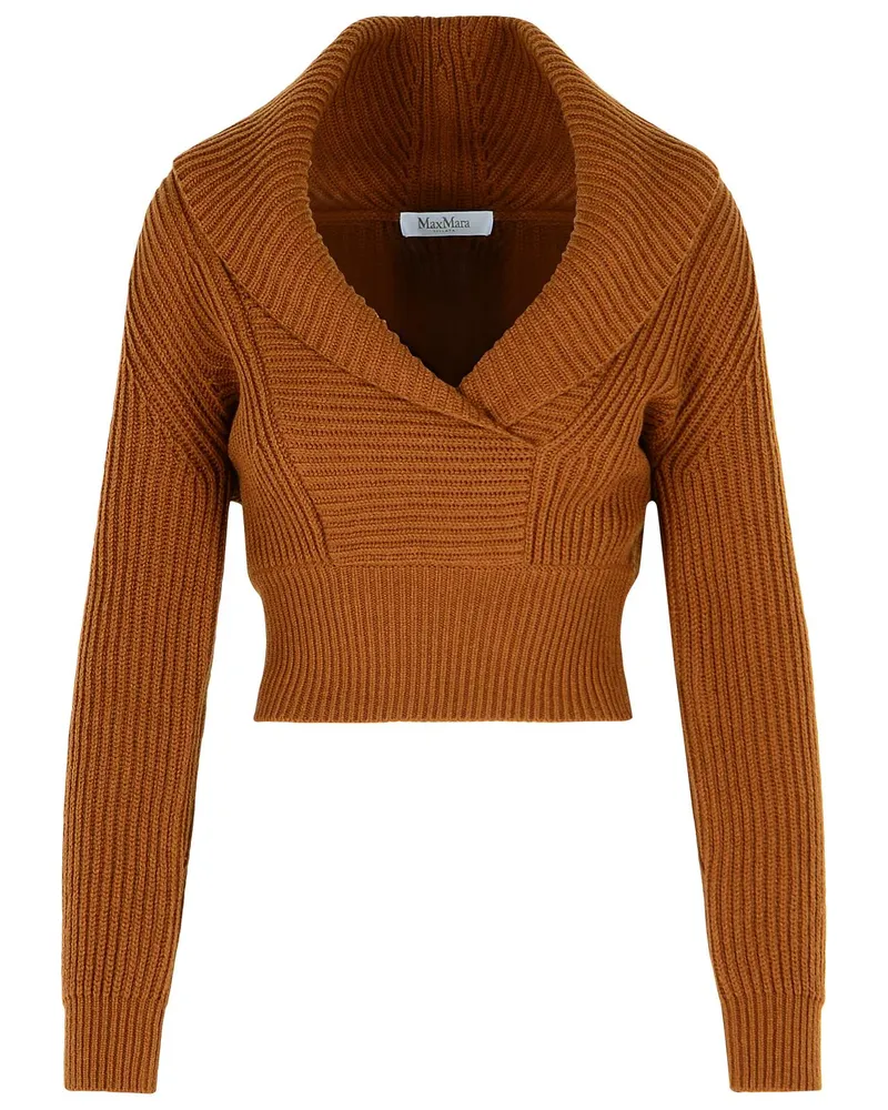 Max Mara Asburg 1234' über Pullover in Wolle und Cachemire Lear Brown