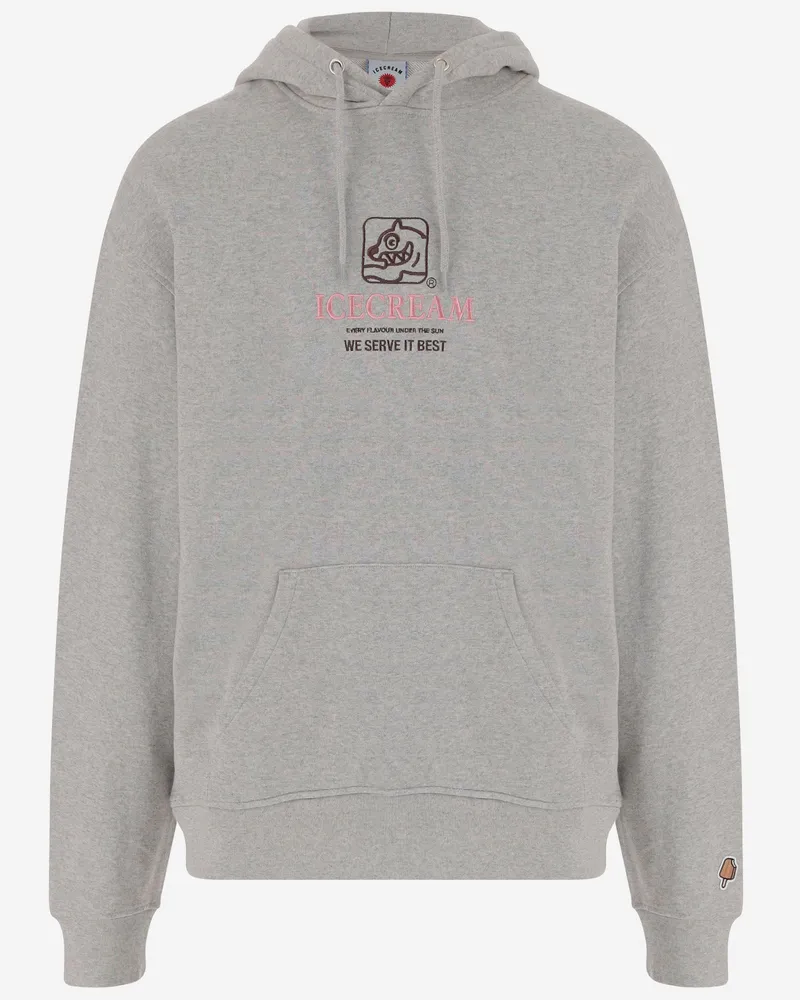 ICECREAM Eiscreme Baumwoll -Sweatshirt mit Logo Grey