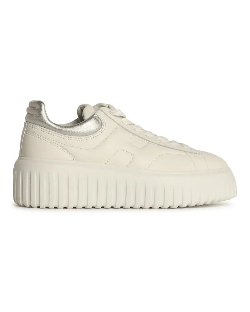 Hogan H Stripes“ weiße Lear-Sneaker White