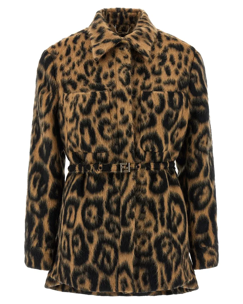 Fendi Animalier Jacke Beige