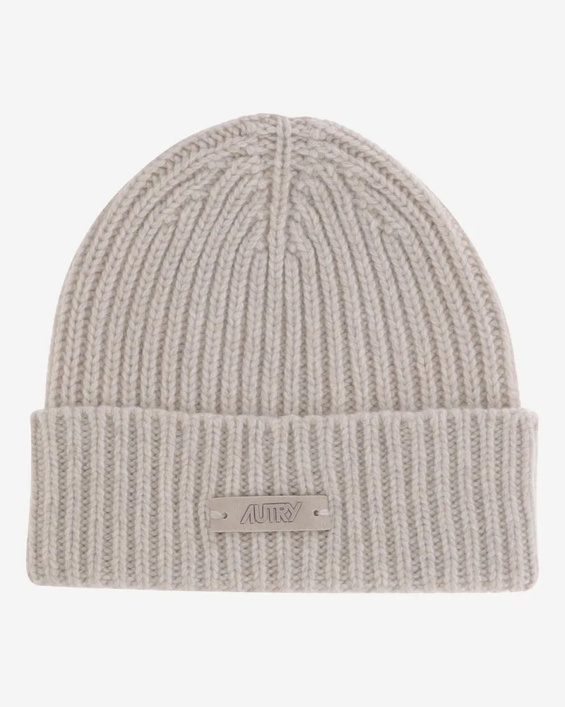 AUTRY Woll Mütze mit Logo Beige