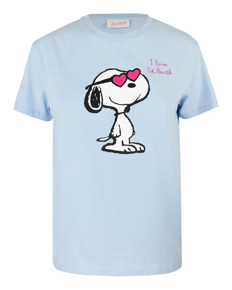 MC2 Saint Barth T Shirt Emilie Azzurra Con Stampa Snoopy Blue