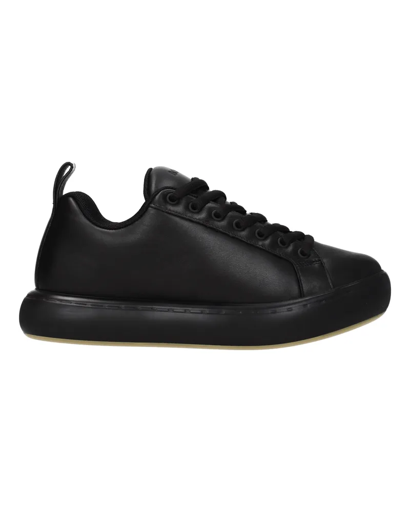 Bottega Veneta Herrens Schwarze Ledersneaker -