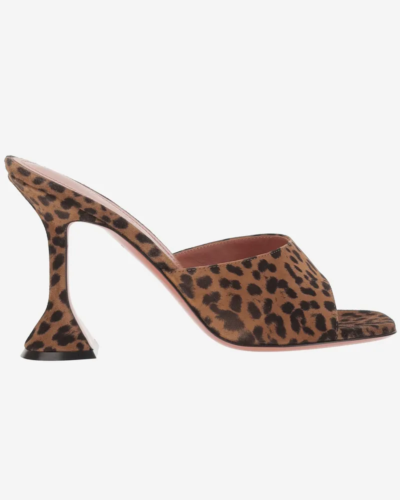Amina Muaddi Lupita Ledersandalen Brown