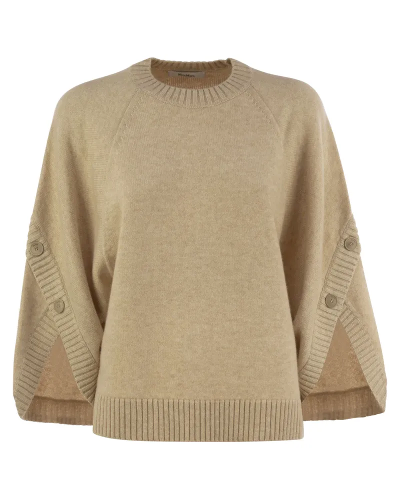 Max Mara Ampex Wolle und Kaschmir über Pullover Sand