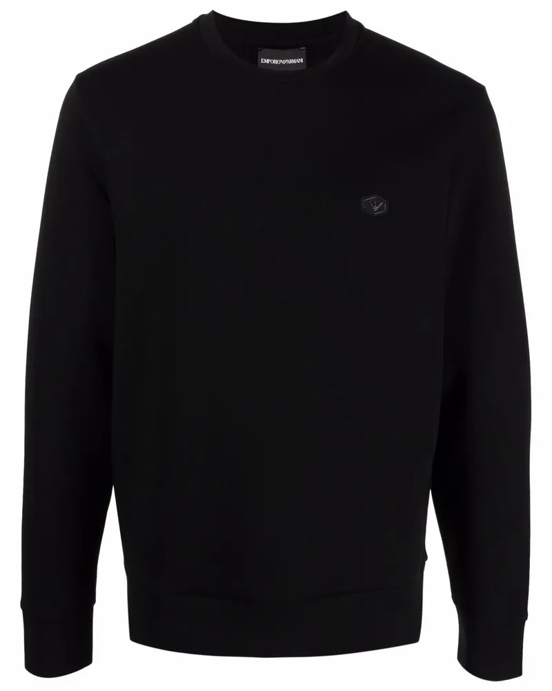 Emporio Armani Logo Cotton Sweatshirt Black