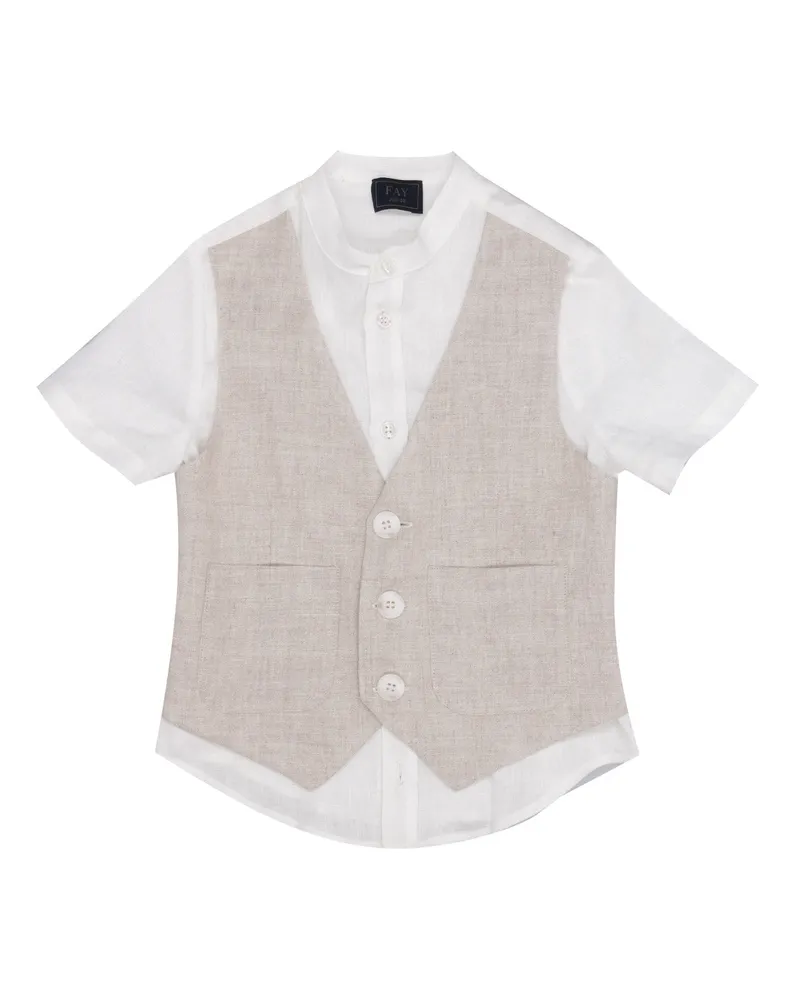 Fay Shirts Bianco+ecru